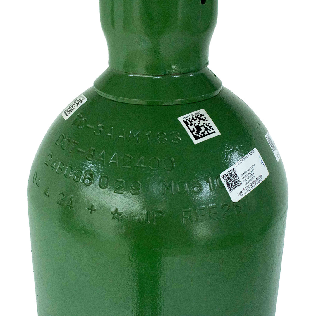 Tanque de Oxígeno Medicinal 9,500 Litros (9.5 m³) - Linde Praxair - Equipo Completo con Regulador, Cánula y Humedecedor | Alto Flujo Recargable